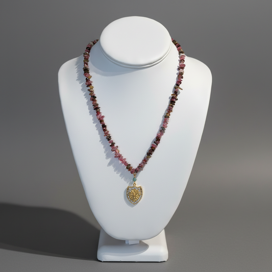 MULTI COLOR TOURMALINE STONED NECKLACE
