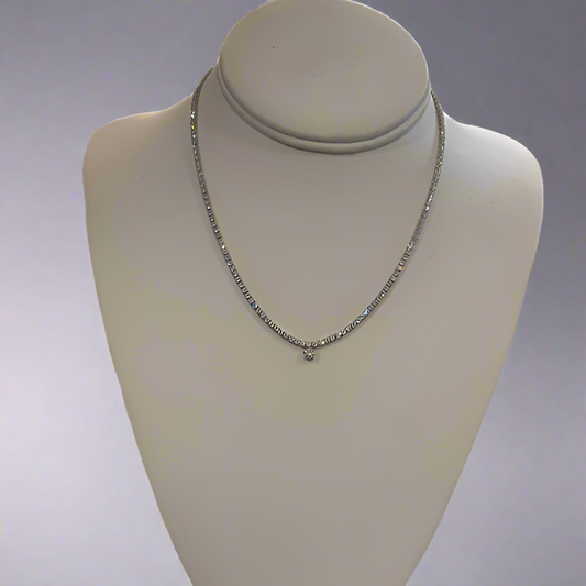 STERLING SILVER CUBIC ZIRCONIA NECKLACE
