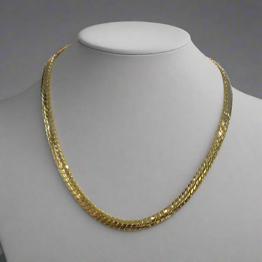 GOLD SNAKE HERRINGBONE CHAIN