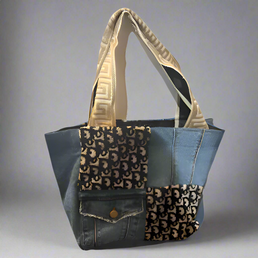 G IVORY DENIM TOTE
