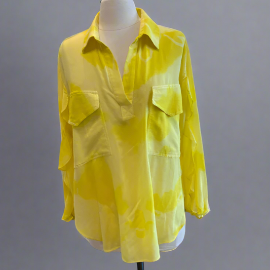 YELLOW TIE DYE BLOUSE