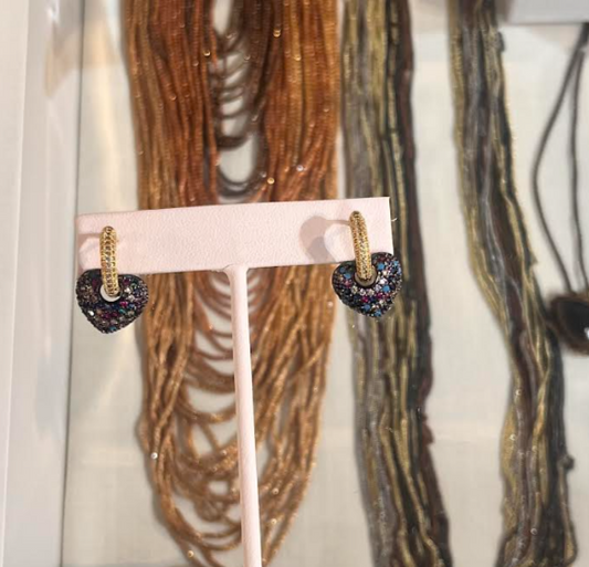 HEART HUGGIE EARRINGS