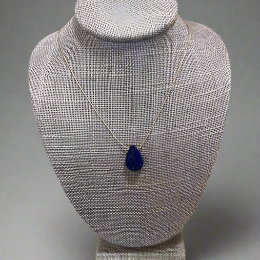 GOLD STRING LAPIS LAZULI NECKLACE