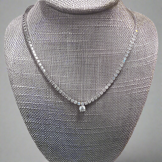 TENNIS NECKLACE WITH PENDANT