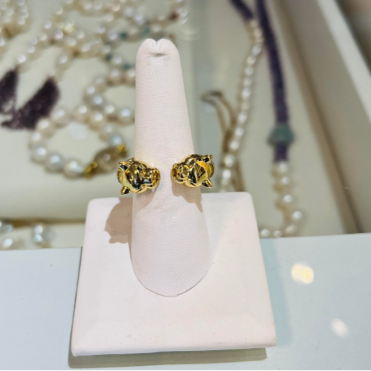 JAGUAR TWO FACE GOLD RING