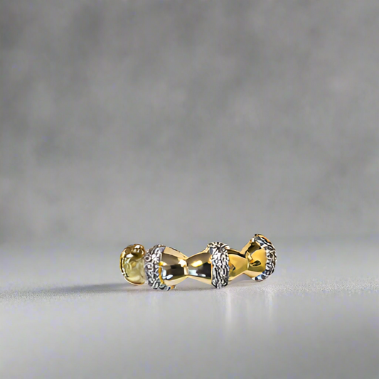 ADJUSTABLE YELLOW GOLD CZ RING