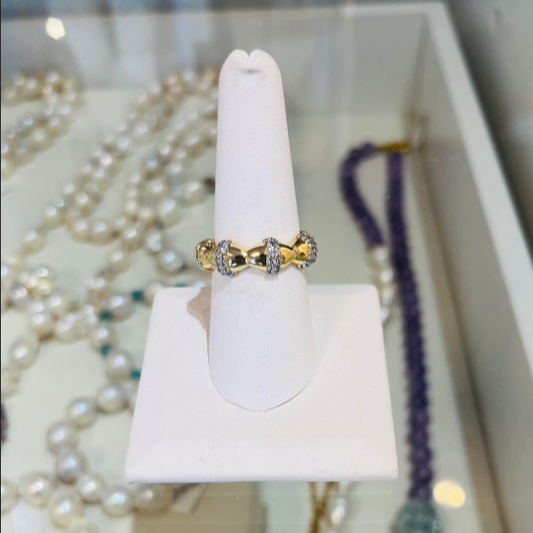 ADJUSTABLE YELLOW GOLD CZ RING
