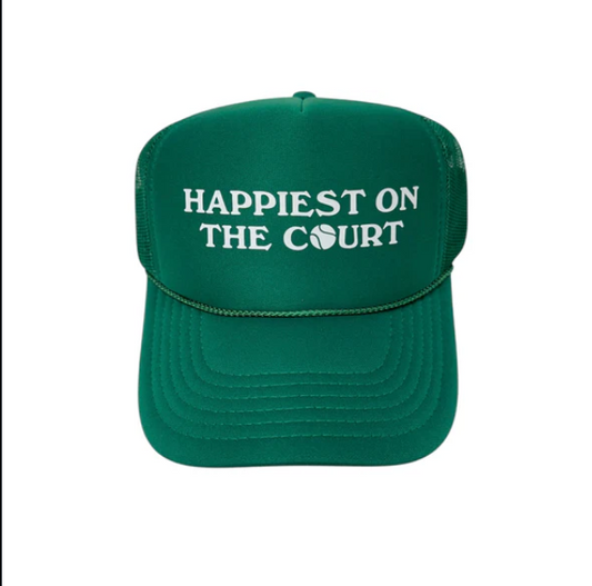 HAPPIEST ON THE COURT GREEN TRUCKER HAT