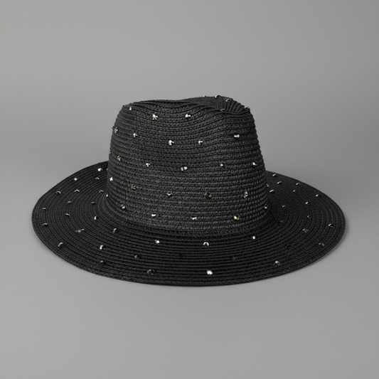 RHINESTONE STRAW HAT