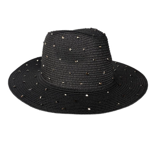 RHINESTONE STRAW HAT