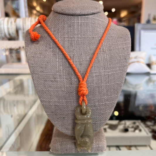JADE CARVED CORD NECKLACE