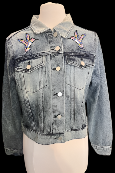 BUTTERFLY LOVE EMBROIDERY DENIM JACKET