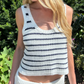 KNIT STRIPED TANK NAVY/WHITE