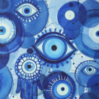 BLUE EVIL EYE COMPACT MIRROR