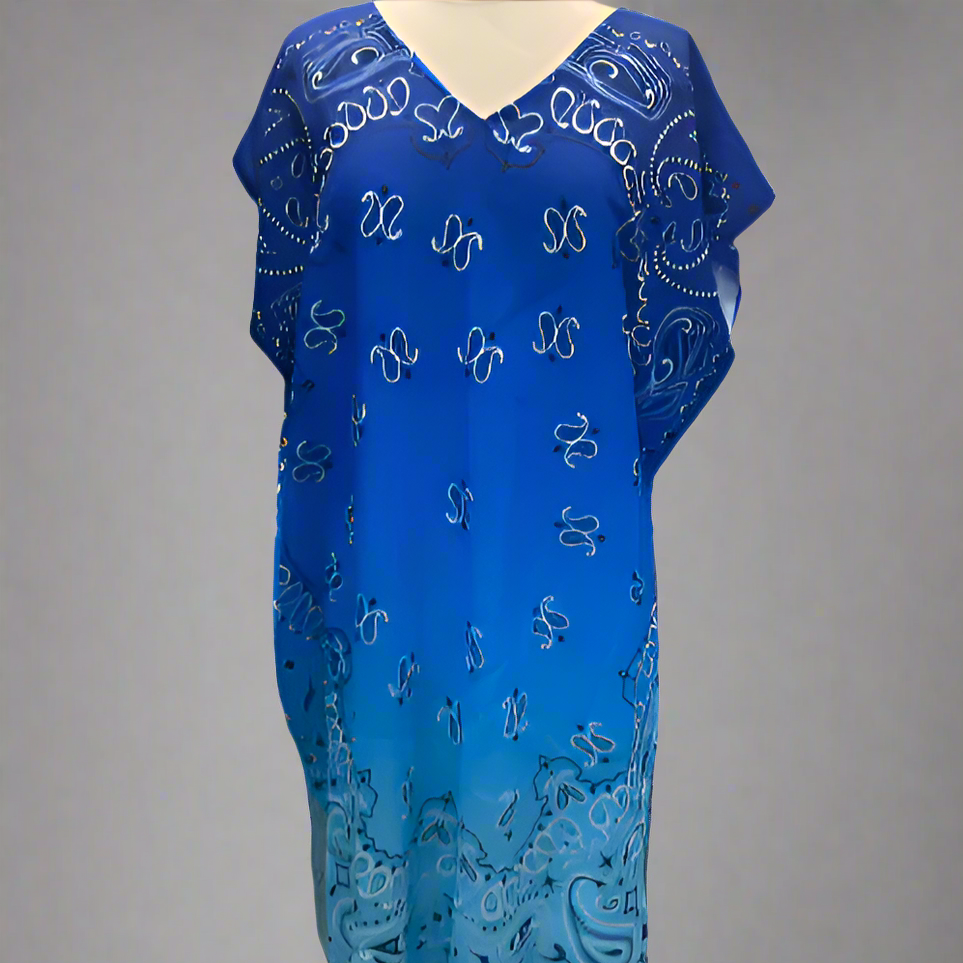 BLUE LONG BANDANA DRESS