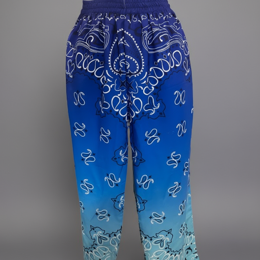 OMBRE BLUE BANDANA PANTS
