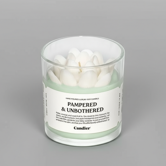 PAMPERED AND UNBOTHERED CANDLE