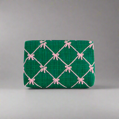 TINSEL BOW ZIP POUCH