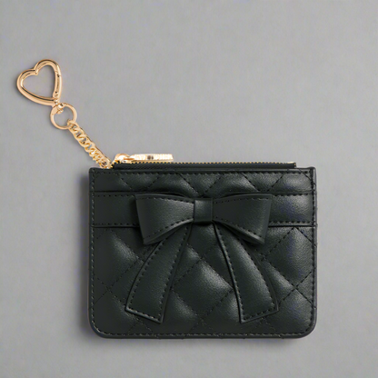 QUILTED BOW CARD CASE