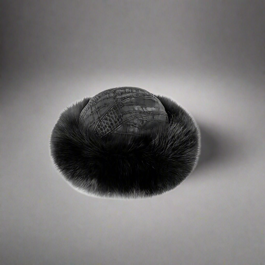 BLACK FOX FUR HAT