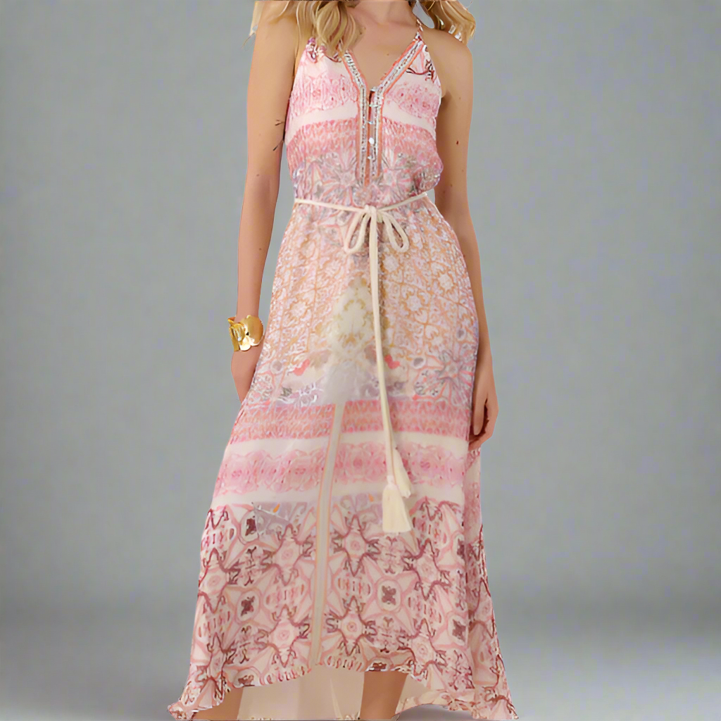 BRIELLA HALTER MAXI DRESS