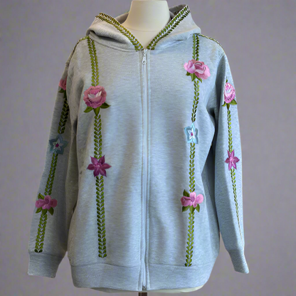 FLOWER HOODIE ZIPPER
