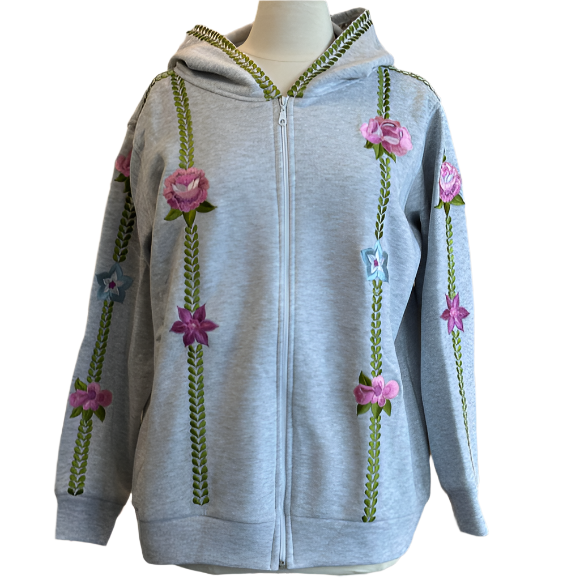 FLOWER HOODIE ZIPPER