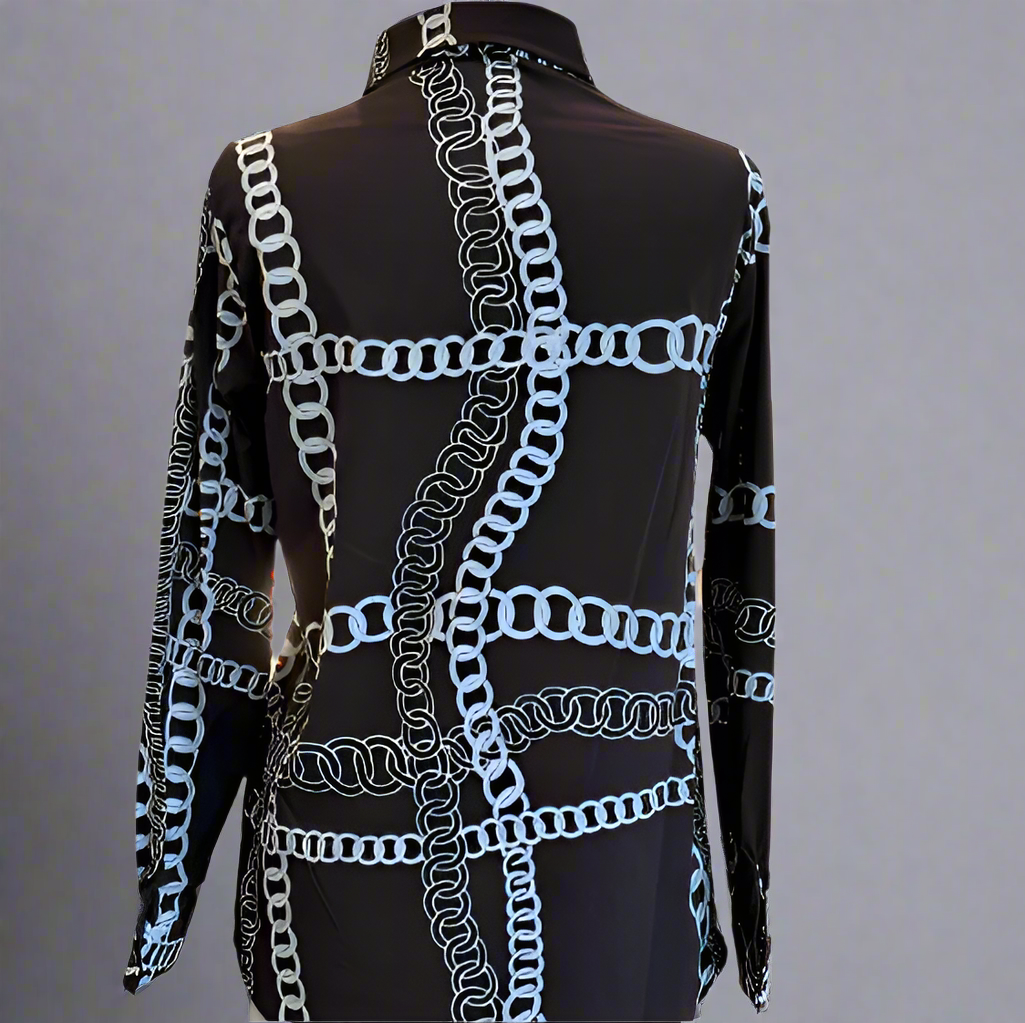 CHAIN RAVEL BUTTON UP