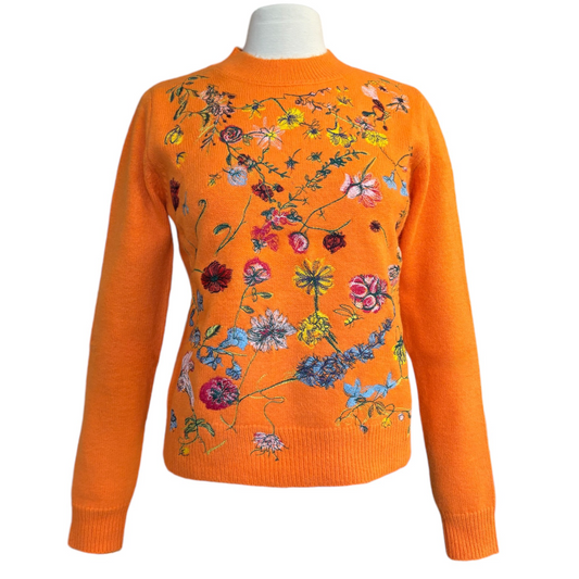 EMBROIDERED SWEATER - ORANGE