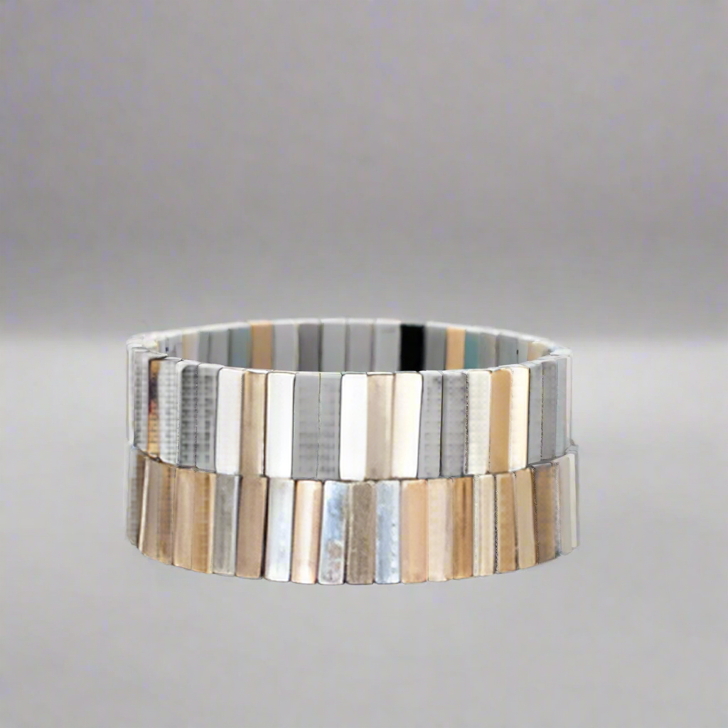 THICK  WHITE GOLD DESIGN BRACELET