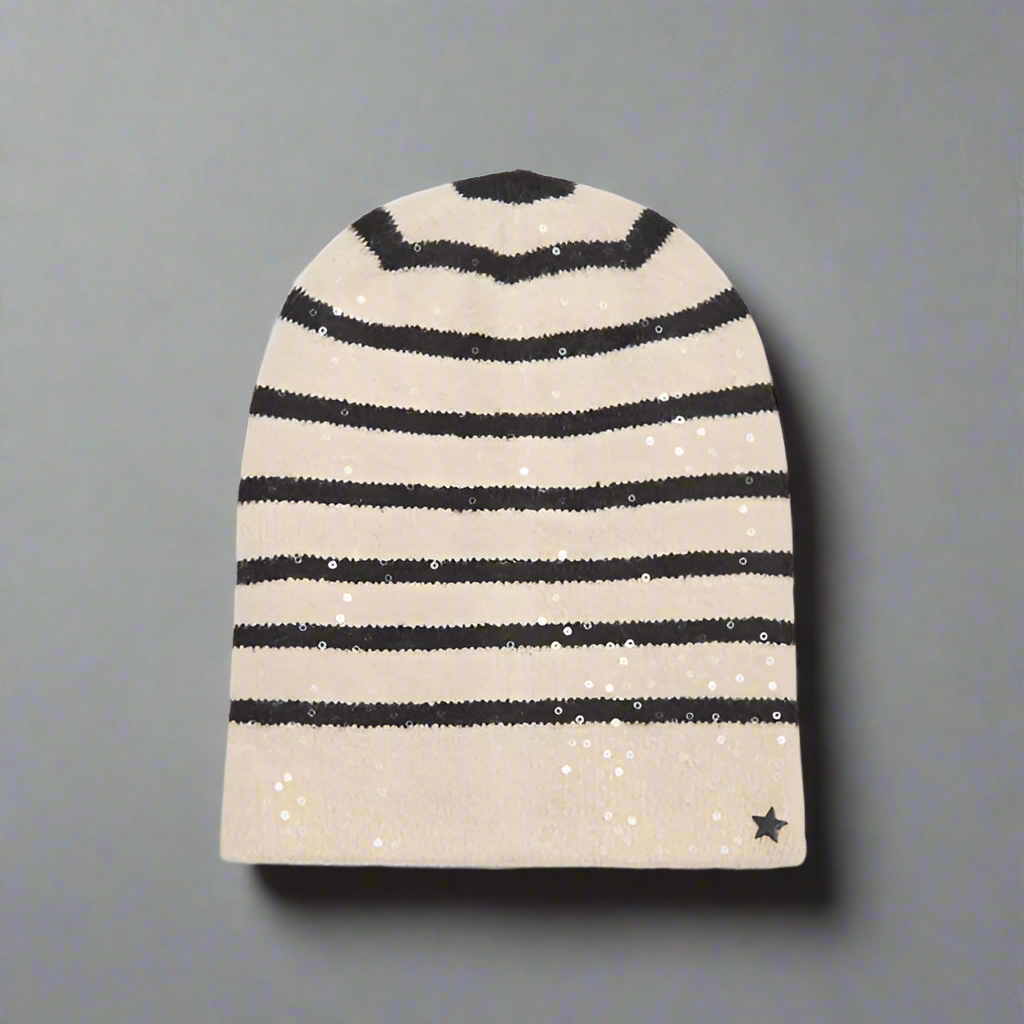 KNIT BEANIE WITH SEQUINS
