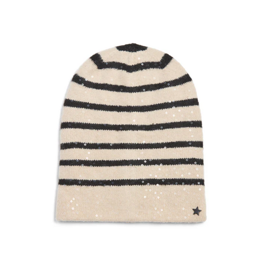 KNIT BEANIE WITH SEQUINS