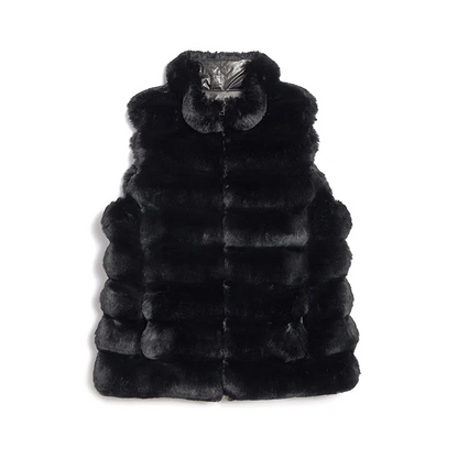 PLUSH FAUX FUR REVERISBLE VEST