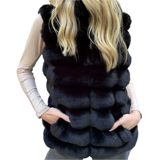 PLUSH FAUX FUR REVERISBLE VEST