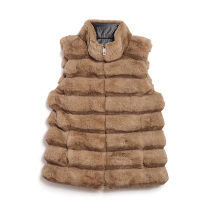 PLUSH FAUX FUR REVERISBLE VEST
