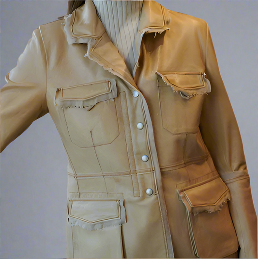 MERYL DYE/WASHED LEATHER JACKET