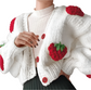 VELVET RED STRAWBERRY CARDIGAN