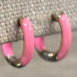 ENAMEL EARRING RED/PINK