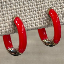 ENAMEL EARRING RED/PINK