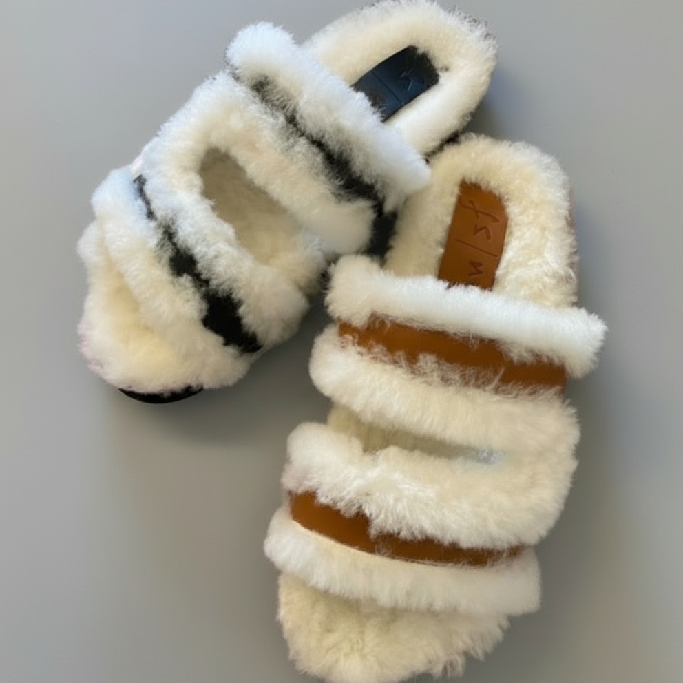 JUNG SHEARLING SLIDES
