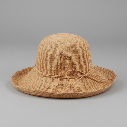 ANNIE STRAW PLAIN BUCKET HAT