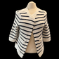 KNIT STRIPED CARDIGAN NAVY/WHITE