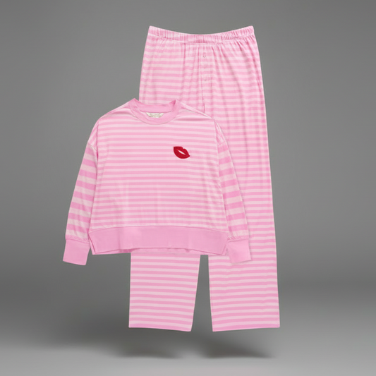 STRIPE JERSEY KNIT PJ SET