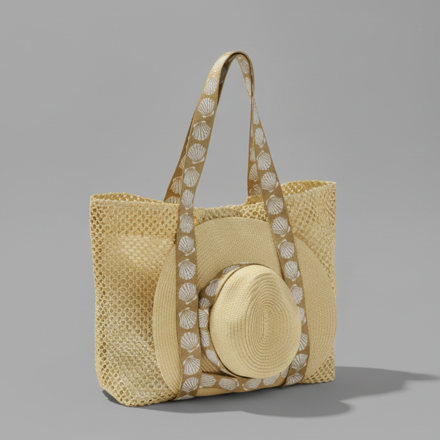 FISHER TOTE AND HAT SET