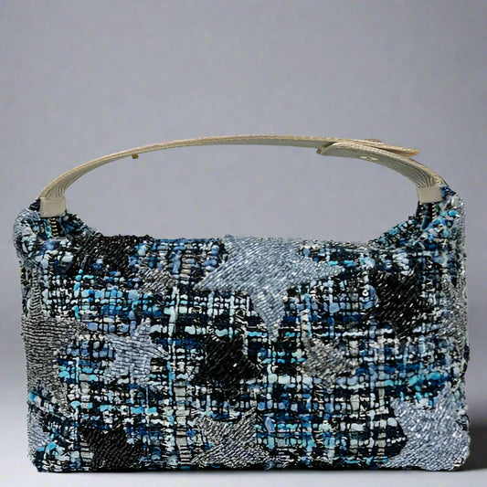 TWEED STARS CLUTCH BAG