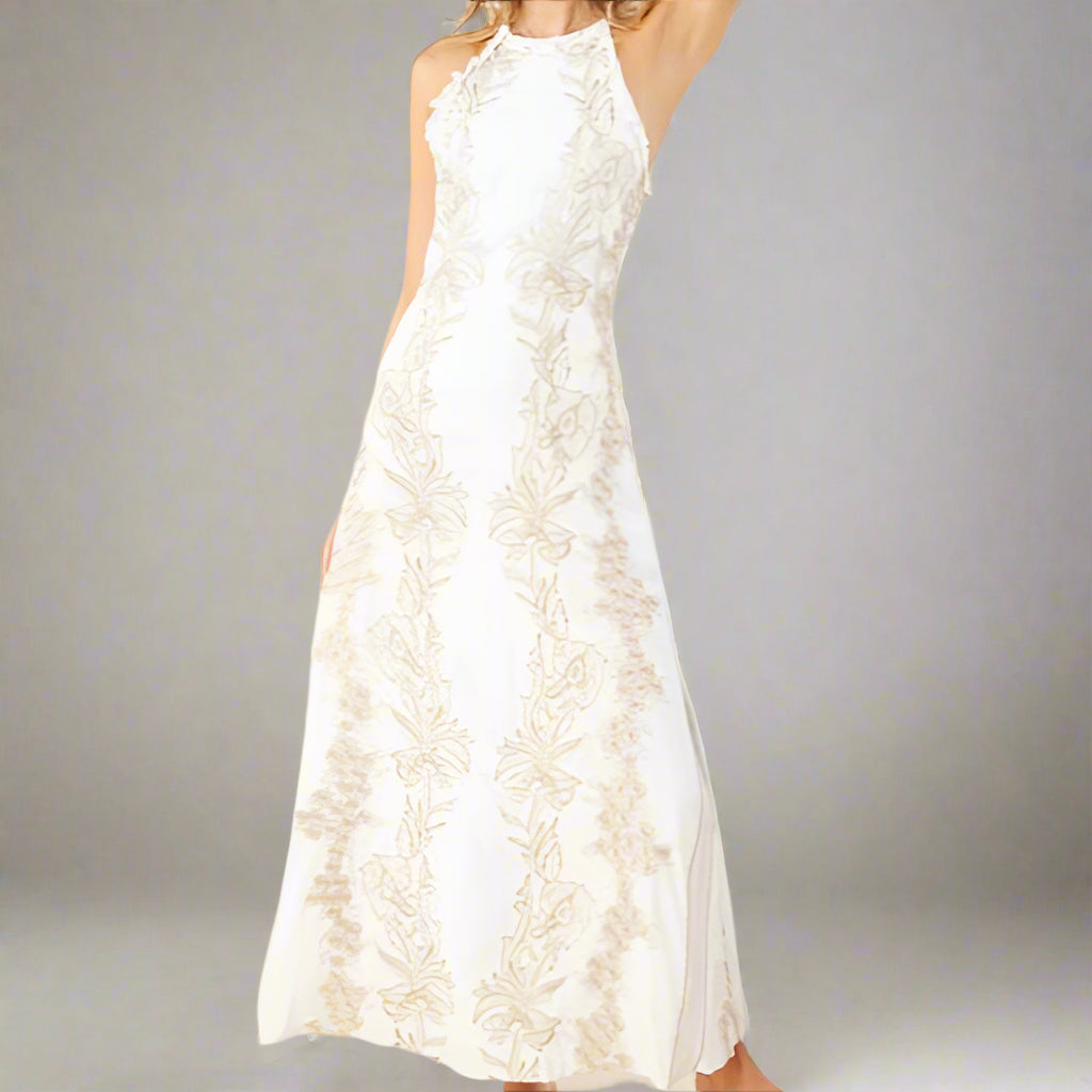 GOLD SLEEVELESS MAXI DRESS