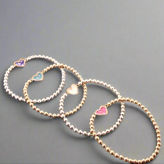 ENAMEL HEART BEAD BRAC-BRACELET