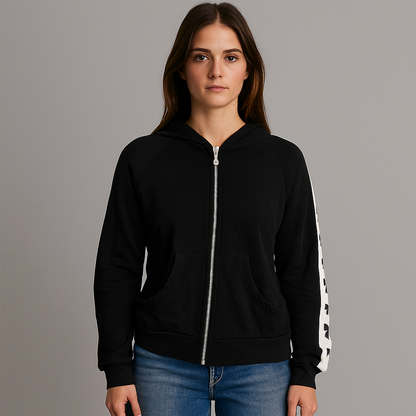 PUFFY BOW ZIP SWEATSHIRT