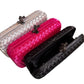 WOVEN PATTERN CLUTCH WITH KNOT LOCK