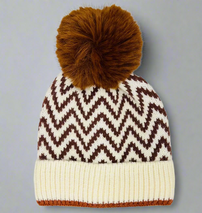 CHEVRON POM HAT